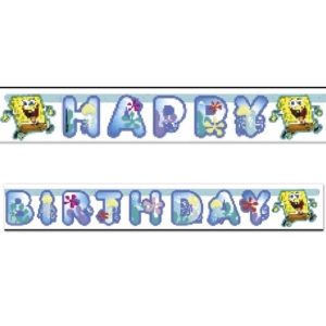 sünger bob partisi happy birthday yazı afiş
