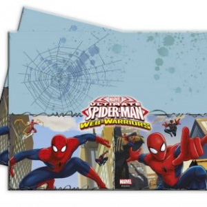 Spiderman parti teması ile uyumlu 120x180cm kağıt kullan-at masa örtüsü.