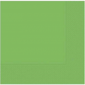 33 cm x 33 cm ebatında yeşil renkte çift katlı kaliteli kağıt peçete. Peçeteler klorsuz ve su bazlıdır. Bir pakette 20 adet mevcuttur.
