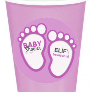 Baby Shower  partileriniz için 8cm sticker baskı. Düz renk kullan at kağıt parti bardaklarıyla birlikte kullanabilirsiniz. Fiyata bardak dahil değildir! Bu sticker ları düz renk poşet