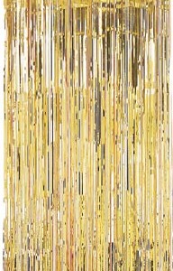 Altın folyo saçaklı perde. 2.4m x 91.4cm. Sürpriz partiler