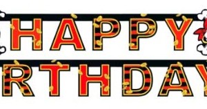 Doğum Günü Partilerinin vazgeçilmez parti dekoru. Parti teması ile uyumlu Happy Birthday yazılı