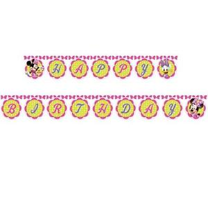 Minnie Mouse temalı doğumgünü parti afişi. Doğum günü dekoru olarak kapıda