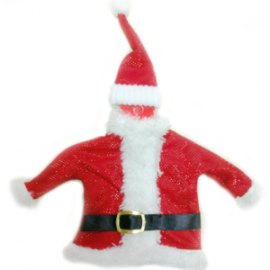 ampanya veya şarap şişesi giysisi. Lastikli noel baba şapkası ve kemerli noel baba ceketinden oluşur. Yılbaşı hediyesi olarak da idealdir. Sitemizden yılbaşı hediye torbası da alarak hediyenizi daha da şık hale getirebilirsiniz.