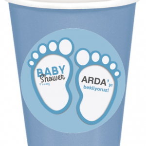 Baby Shower  partileriniz için 8cm sticker baskı. Düz renk kullan at kağıt parti bardaklarıyla birlikte kullanabilirsiniz. Fiyata bardak dahil değildir! Bu sticker ları düz renk poşet