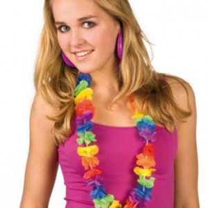Kaliteli kumaş çiçek detaylı hawaii kostüm aksesuarı boyun süsü. Hawaii temalı