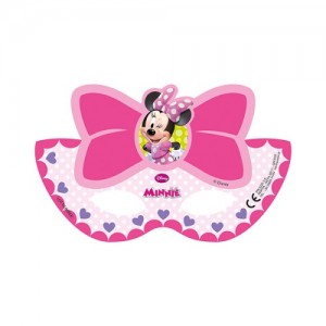Kağıt ipli parti maskesi. Minnie Mouse temalı partilerinizde misafirlerinize dağıtabilirsiniz.