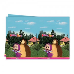 Kullan At Masha and the bear temalı plastik masa örtüsü