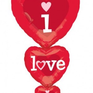 I Love U Katlı Folyo Balon 92cm