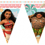 Moana temalı plastik flama dizisi