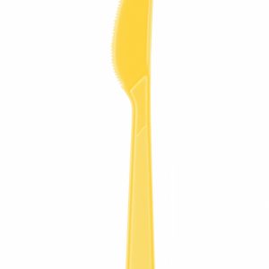 sarı renk kullan at plastik bıçak 25li